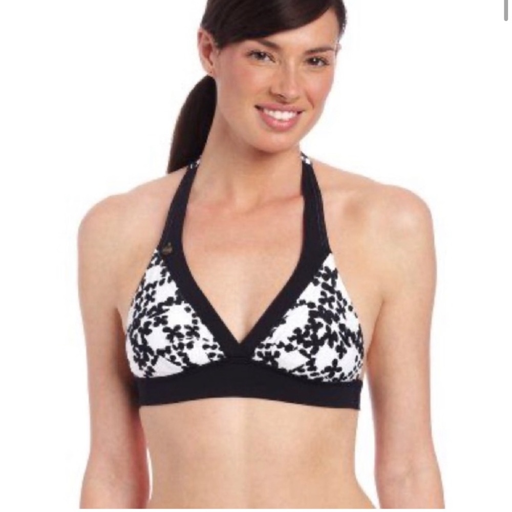LOLE black and white print Halter Bikini Top. Women’s size small